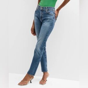 AG "Mari" straight-leg jeans in faded medium-wash denim